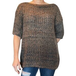 Elsamanda Anthropologie wool short sleeve sweater